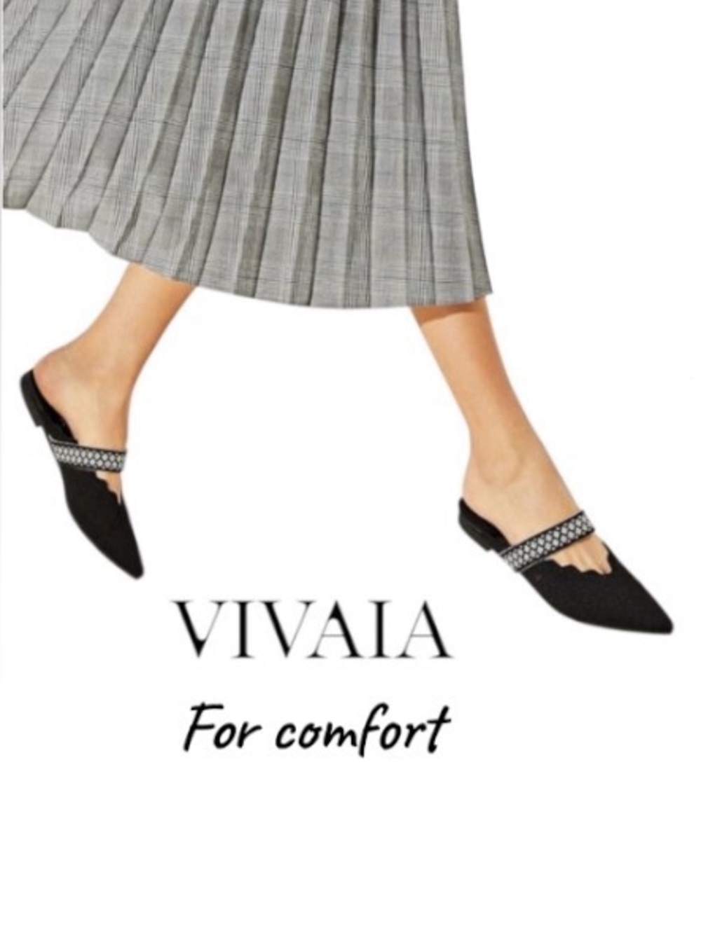 Vivaia Elegant Black Women's Slip-On Mules, Size 40